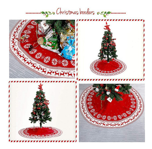 Falda De Árbol De Navidad Con Forma De Alce De Nieve, Falda