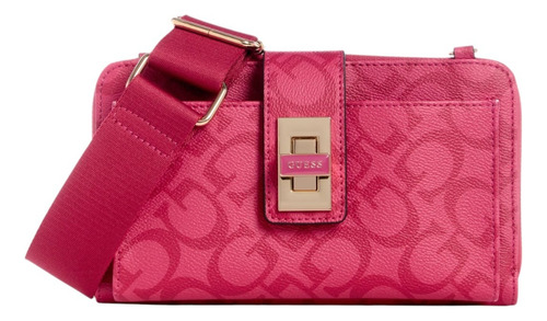Bolsa Guess Factory Jg980071-ras Acabado De Los Herrajes Níquel Color Rojo Correa De Hombro Rojo Diseño De La Tela Lisa