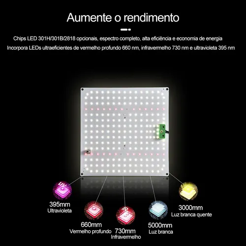Quantum Board 65w Lm281b Ir Uv Full Grow Cultivo Interno | Frete grátis