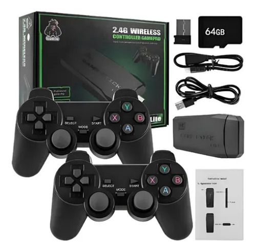 Stick Vídeo Game 4k Hd 15mil Jogos 64gb 2 Controles Sem Fio