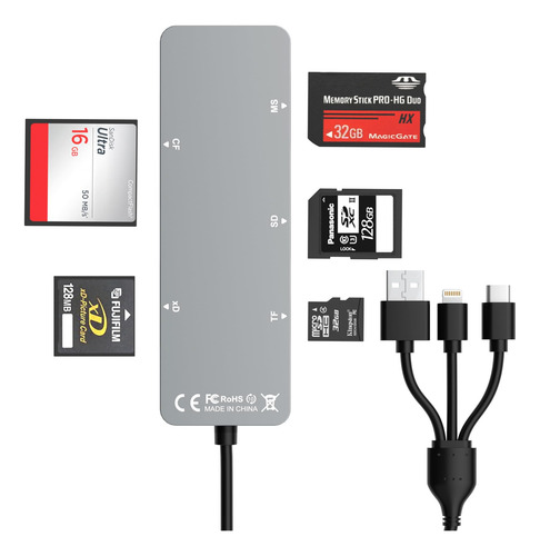 Adaptador Memory Stick Pro Duo, Lector De Tarjetas 5 En 1 Pa