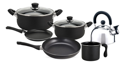 Set De Cocina Hudson Teflon Con Pava 6 Piezas Antiadherente