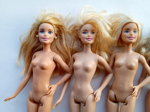 Lote Barbie Basicas Pose Modelo Izquierda Usadas Para Custom (Usado)