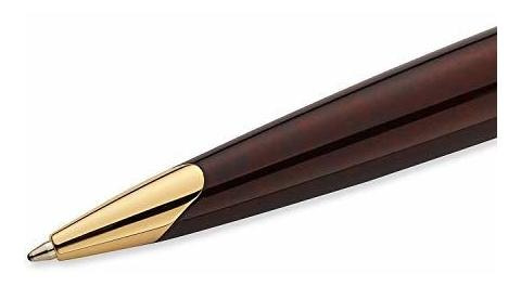 Waterman Carène Marine ámbar bolígrafo de alto brillo negro con clip de oro de 23K 