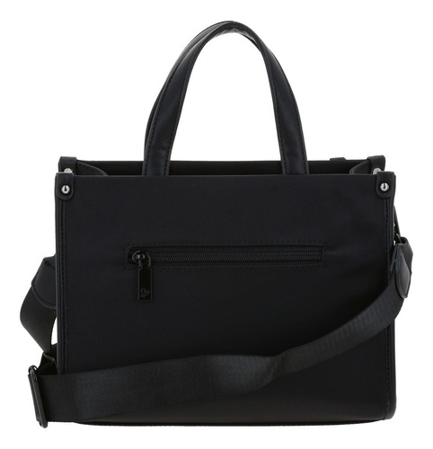 Bolso Chico Satchel Barbie Gorett Tay Color Negro Para Dama Acabado De Los Herrajes Níquel Diseño De La Tela Liso