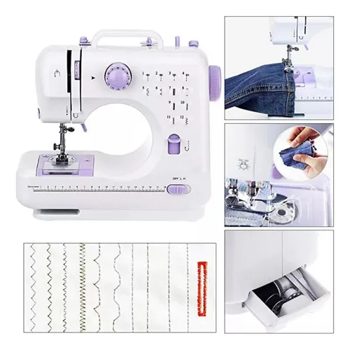 Maquina De Coser Portátil Eléctrica Hogar Pedal 12 Puntadas