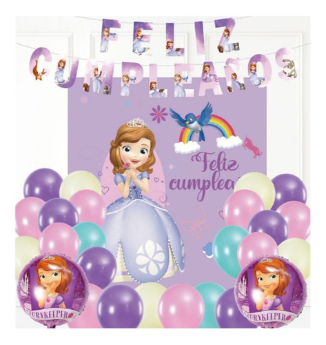 Decoración De Princesa Sofia Para Cumpleaños Con Globos
