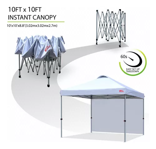 Carpa plegable MASTERCANOPY para la playa, refugio instantáneo desplegable  para la terraza, con 1 pared lateral, mejor circulación del aire para el