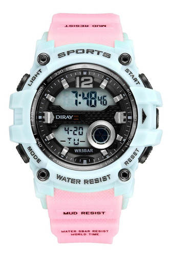 Reloj De Pulsera Diray Para Mujer Dr2130l7 Rosa Color del fondo Gris