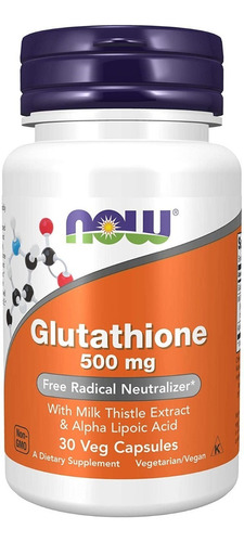 Glutatión 500 mg (glutatión) 30 cápsulas vegetarianas Now Foods