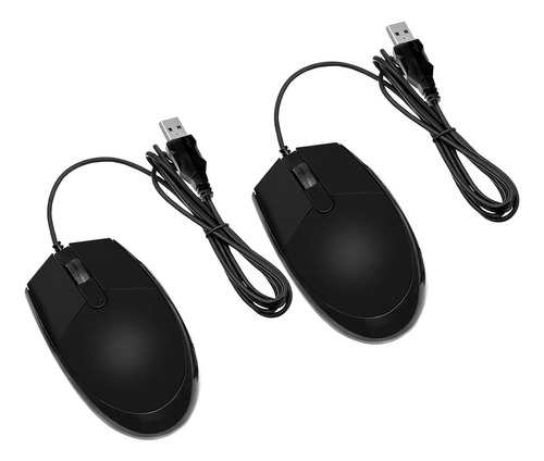 Jikiou Basics Ratón Usb Con Cable De 3 Botones Para Ordenado