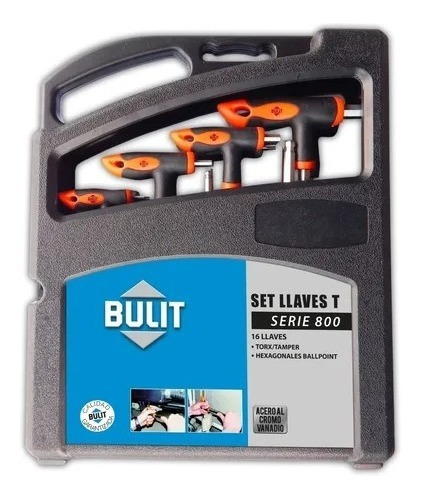 Set De 16 Llaves Mango T Torx Tamper Y Allen Bola Bulit