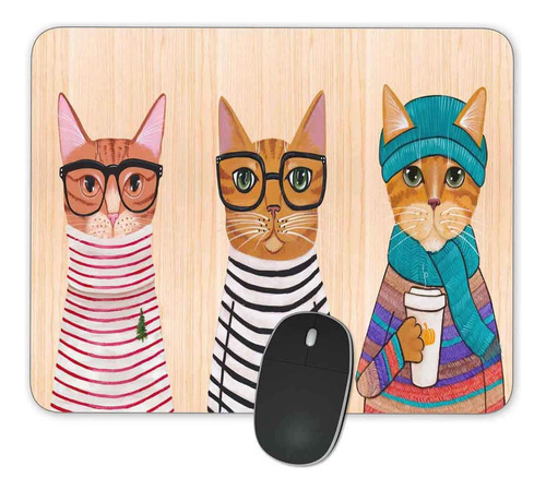 Gaming Mousepad Qj Cmj 9.45 X 7.9 Gatos Sofisticados