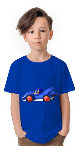 Polera Niños Sonic Hedgehog Carro Speed Star Algodon Wiwi D