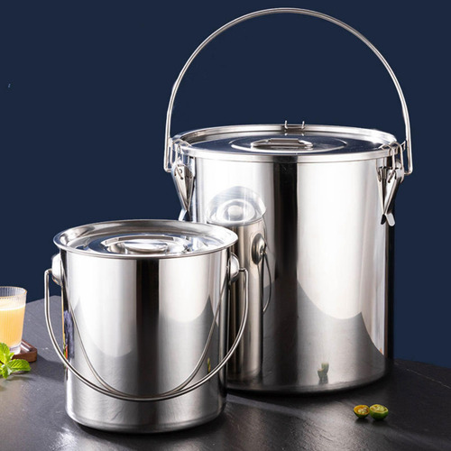 Olla De Acero Inoxidable 201 Con Tapa Para Cocinar 6l