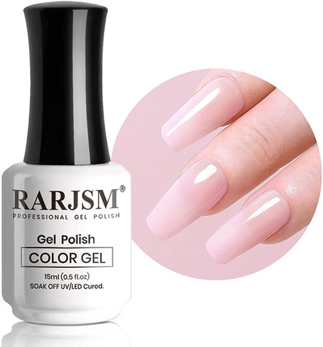 Rarjsm Esmalte De Uñas De Gel Rosa Lechoso Led Uv Gel Soak O