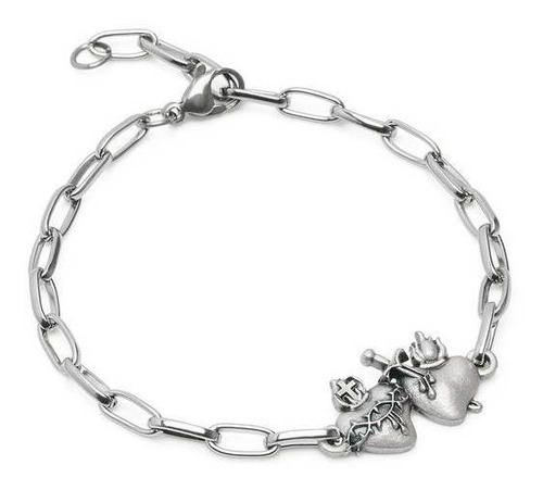 Imagem 4 de 7 de Pulseira Corrente Inox Sagrados Corações