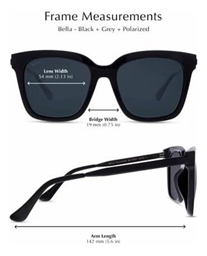Diff Bella Gafas De Sol Cuadradas Extragrandes Para Mujer Pr