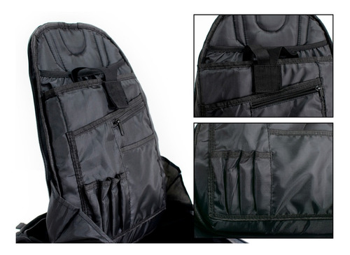 Imagen 5 de 10 de Mochila Moto Semi Rigida Turismo Samurai 32/49 Lts Casco