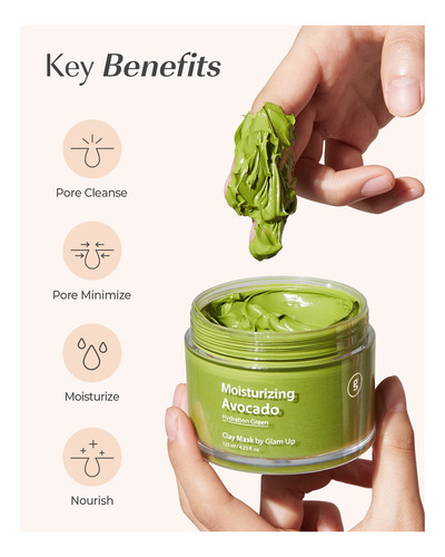 Glam Up - Mascarilla Hidratante De Arcilla De Aguacate Msca