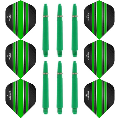 6x Flights Mesh Std N2  + 6 Shafts Médio Dardo Profissional