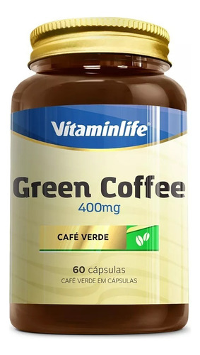 Green Coffee Café Verde 400mg 60 Cápsulas Vitaminlife Sabor Natural