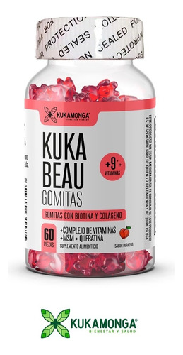 Kukamonga Kuka Beauty Gummies Durazno 60 Gomitas 60g