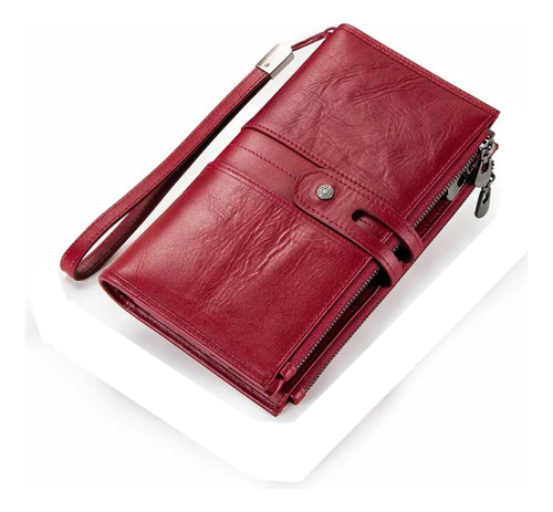Contacts Cartera Cuero Genuino Mujer Billetera Demano Larga