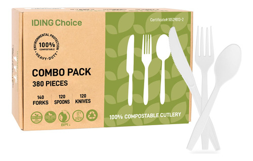 Iding Choice Juego De Cubiertos Compostables Resistentes De