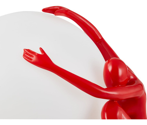 Abajur De Mesa Mez Oli (1*e27) Ip20 127/220V - Nordecor Cúpula Branco Estrutura Vermelho