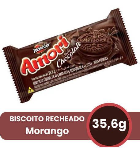 Kit 06 Und Bisc Recheado Amore Richester Chocolate 35,6g