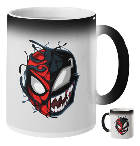 Taza Mágica Venom Spiderman Fusionándose Marvel 320 Ml Venom Spiderman