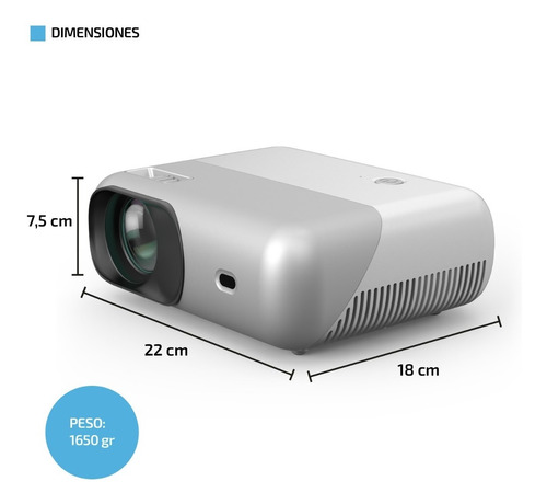 Imagen 5 de 10 de Proyector 7000 Lumenes 1080p Portatil Bluetooth Vivibright