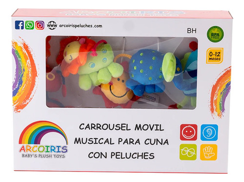 Móvil Para Cuna Musical Carrusel Infantil Interactivo Jugete Color Blanco-multicolor