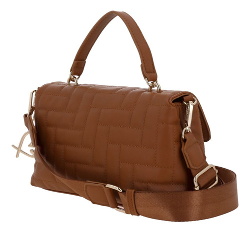 Bolso Tipo Briefcase Gorétt By Chenson Capitonado Priss P25 Marrón Lisa Níquel Marrón