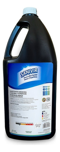 Desinfectante Sanitizante - Manos, Cuerpo Y Superficies 5lt Fragancia Sin Olor