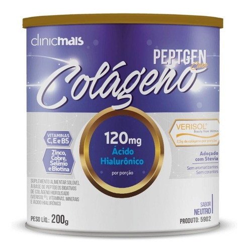 Colágeno Verisol Com Ácido Hialu 200g Sem Sabor Clinicmais