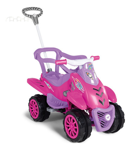 Carrinho Passeio E Pedal Calesita Empurrador Cross Legacy Cor Pink