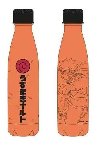 Garrafa Cantil Térmica Naruto Uzumaki Anime 500ml Piticas Cor Laranja