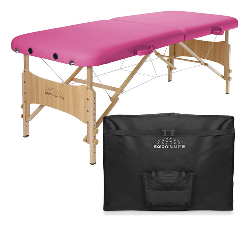 Mesa De Masaje Plegable Portátil Básica Color Rosa Intenso