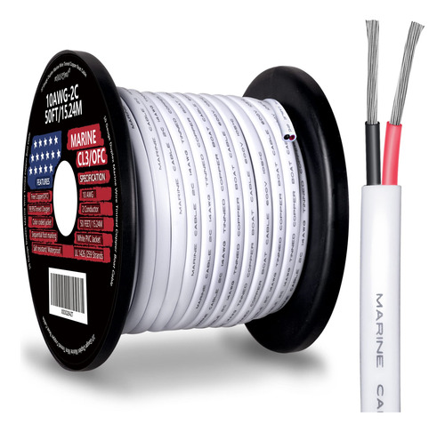 Cable De Cobre Estañado Dúplex 10 Awg 15 Metros Para Exterio