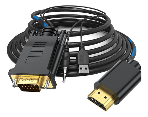 . Cable Adaptador De Video De Tv Compatible Con Vga A Hdmi .