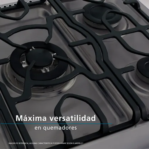 Estufa De Piso A Gas 76 Cm 6 Quemadores Mabe Emc7630nfx0 Color Plateado