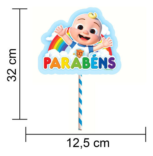 Decoración completa para fiestas de Cocomelon, decoración para tartas