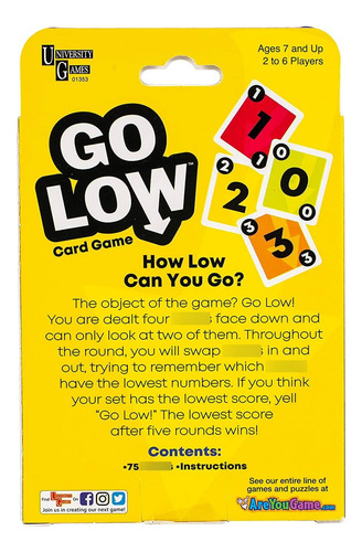 Juego De Cartas Go Low Small University Games