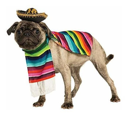 Traje De Rubie Mascotas, Pequeño, Serape Mexicano.