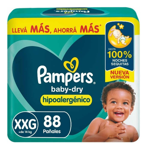 Pañales Pampers Baby-dry  Xxg X 172 Unidades