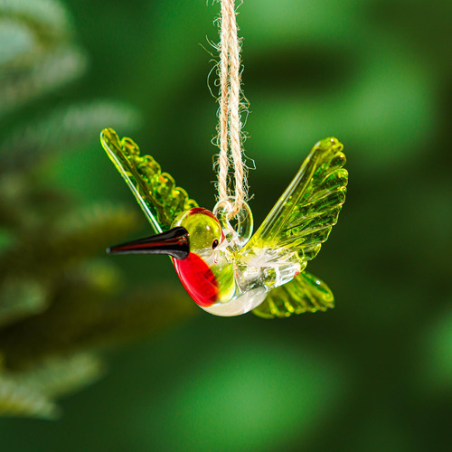 Colibríes De Vidrio Navidad