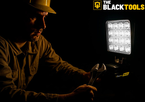 Lanterna Refletor Lampada Luz Led 12w Com Bateria 21v Portátil Recarregável 127/220v Bivolt Brl400x The Black Tools