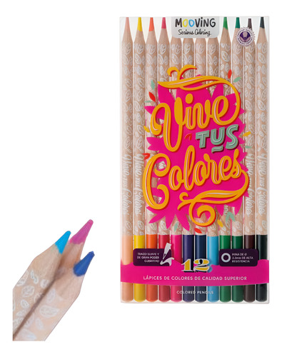 Mooving Lápices De Colores - 12 Colored Pencils